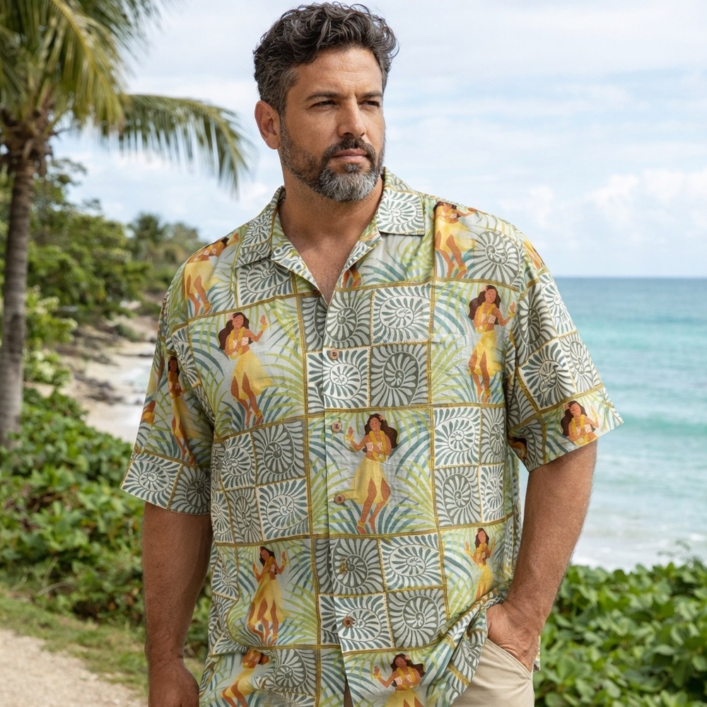 Tommy Bahama 100% Silk Hawaiian Shirt XXL Hula Tropical Print